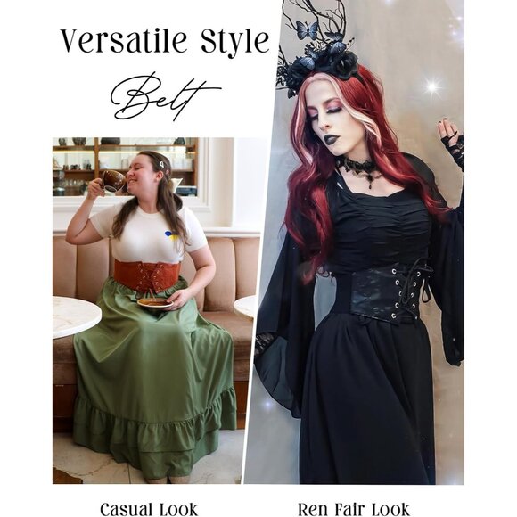 Women's Brown Elastic Stretch Corset Waist Cincher Belt With Press Button - Picture 7 of 7